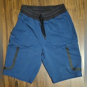 Under Armour Blue and Black Athletic Shorts with Moisture-Wicking Fabric
